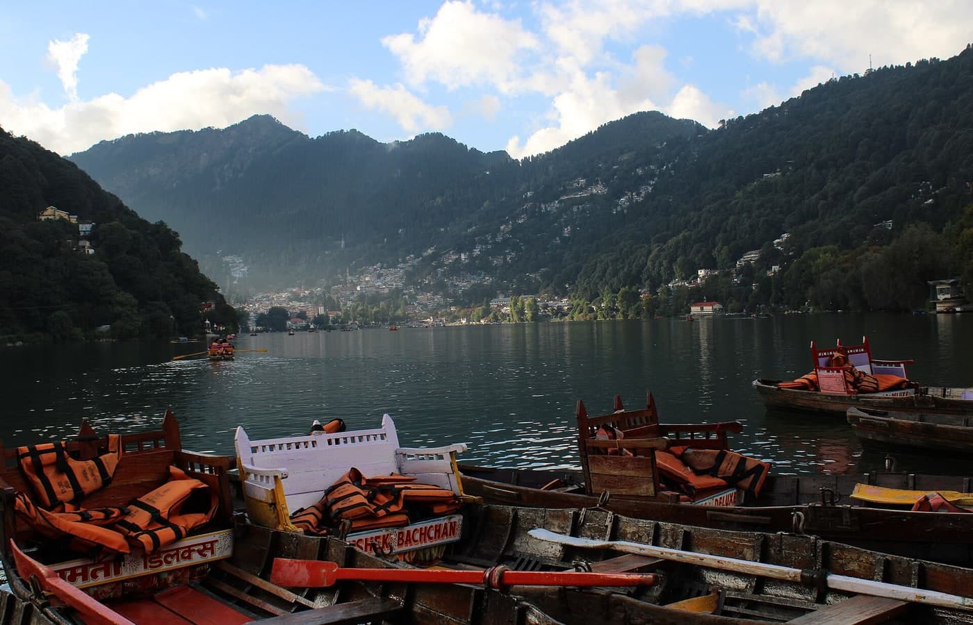 Nainital lake surrounded by hills